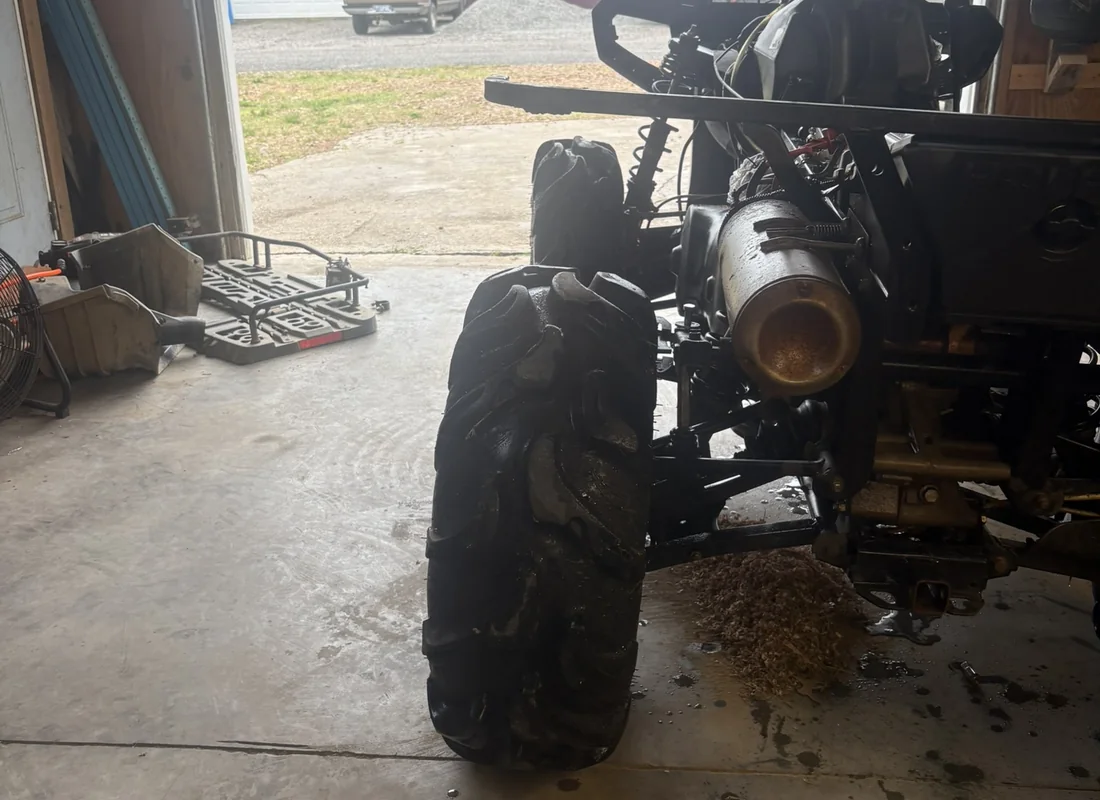 ATV repair inside the shop
